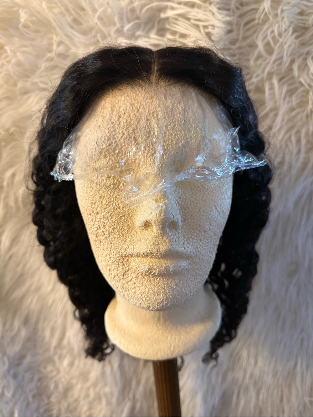 Black Curly Lace Front Wig - Natural Hairline (E7)